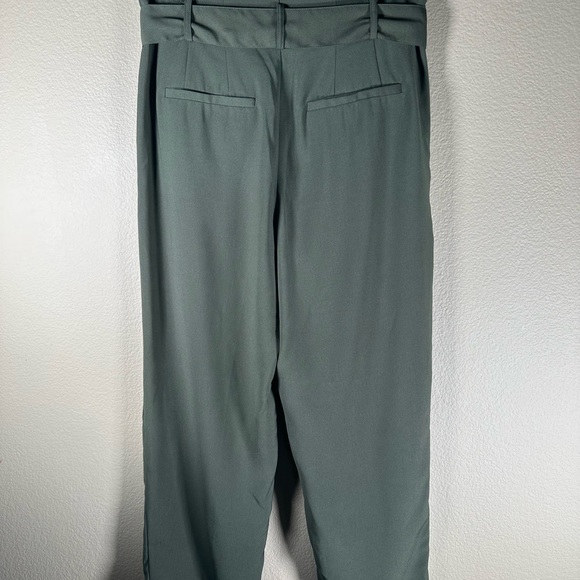 Madewell Drapey Paperbag High Rise Pants in Olive Green - Picture 2 of 8